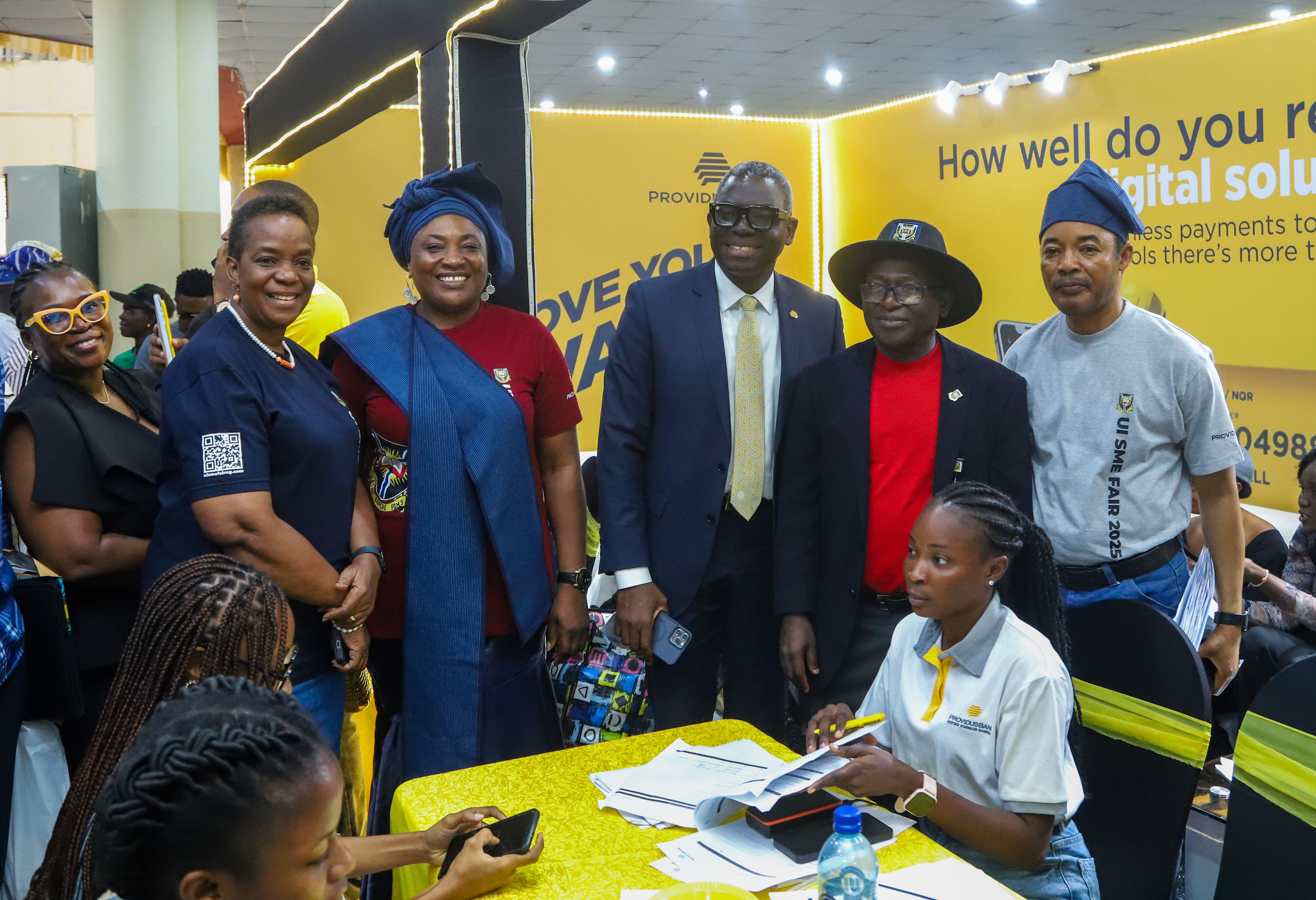 University of Ibadan dignitaries and partners gathered at the UI SME Fair 2025 sponsor area